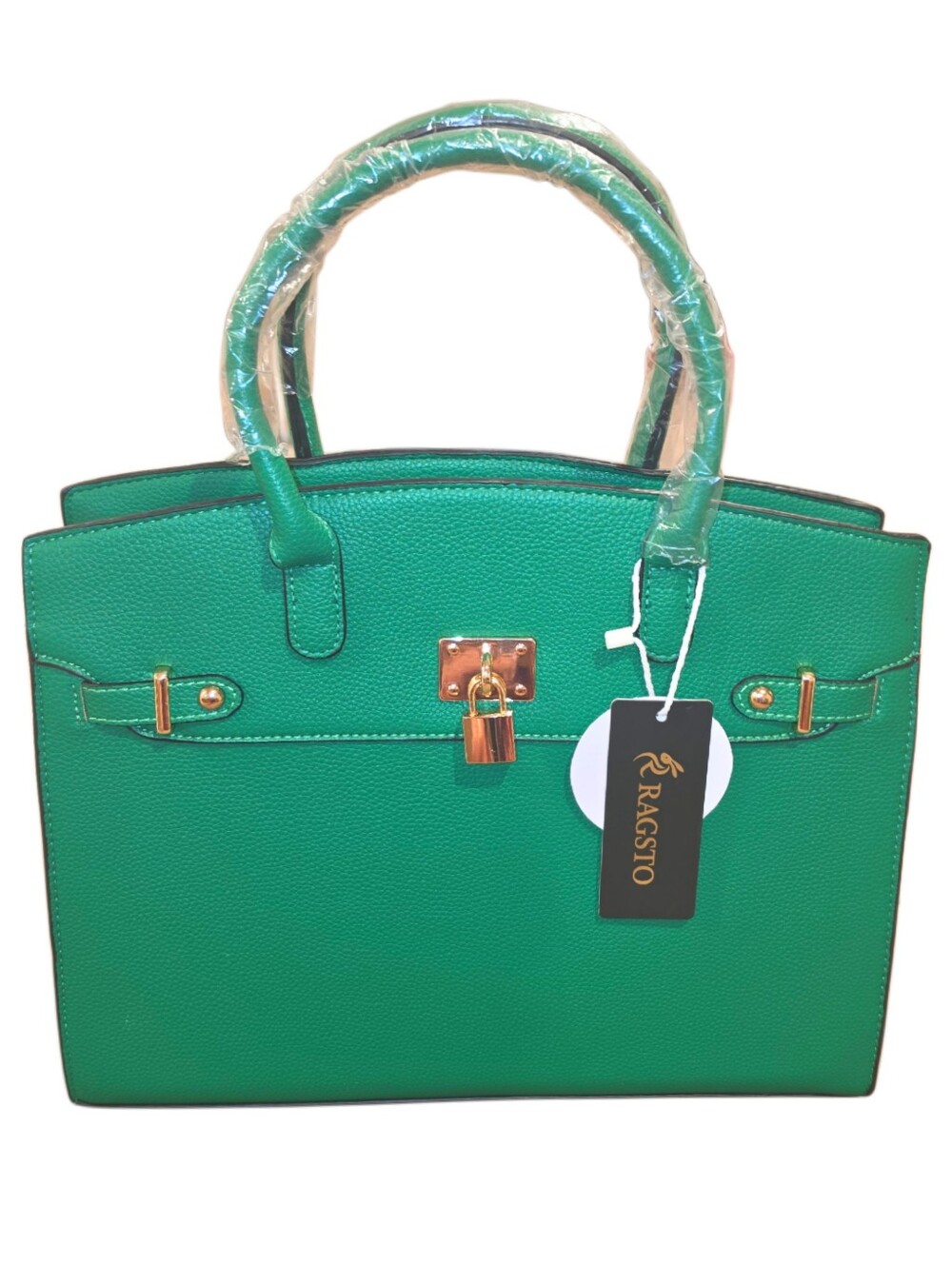 Brand New - Kelly Green Luxury Tote Bag w Matching Wallet & Gold-toned Hardware